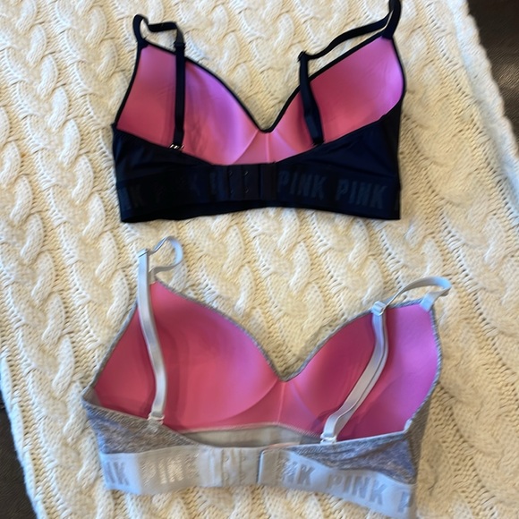 2 Victoria Secret Pink Bras - size 32D - adjustable straps for crossover back. - Picture 2 of 9